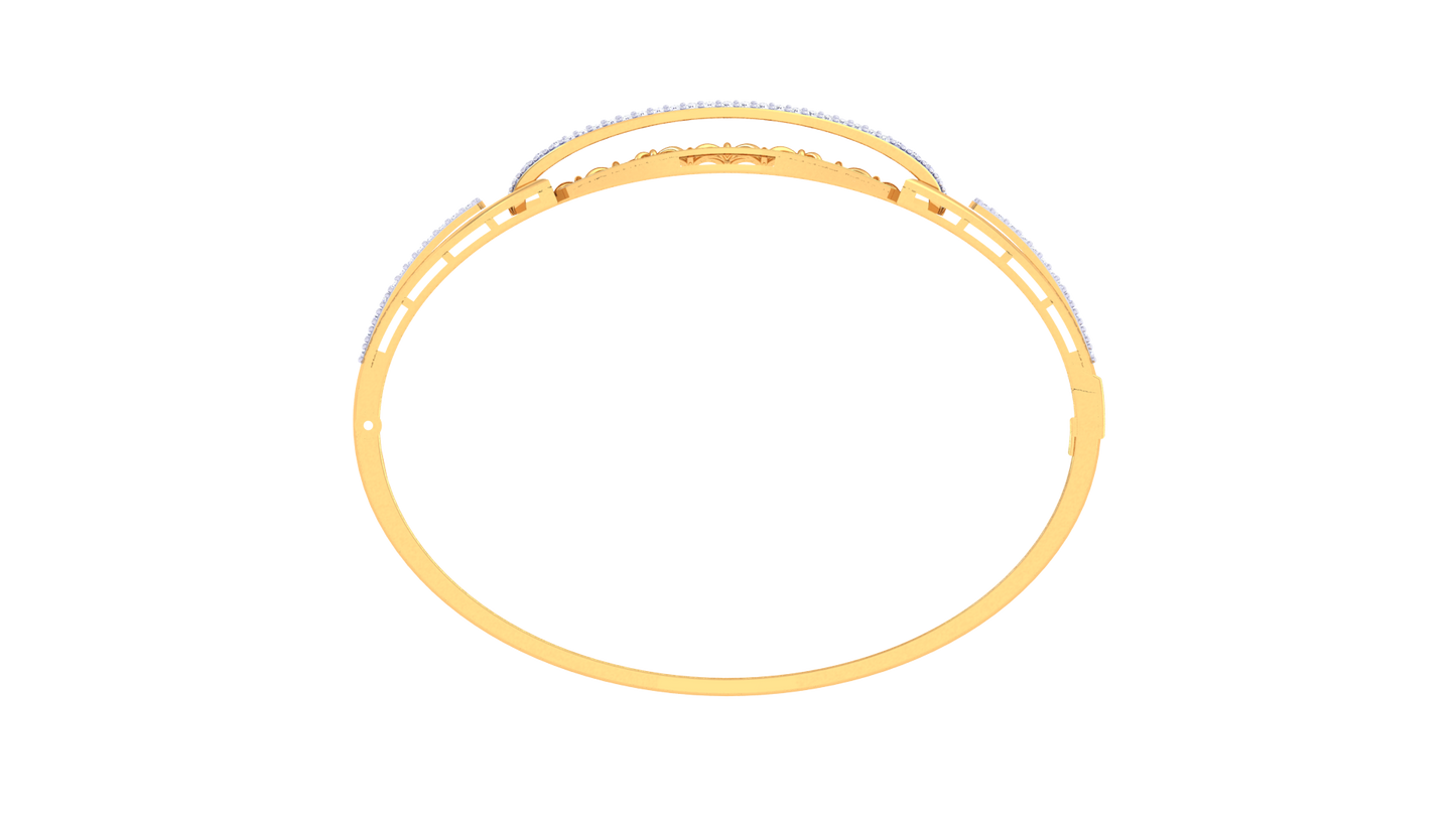 Radiant Grace Bangle - 0.76 Ct Gold Diamond Bracelet