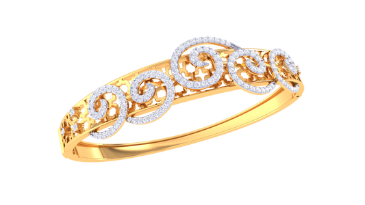 1.15 Ct - Opulent Swirls Diamond Bracelet In Gold