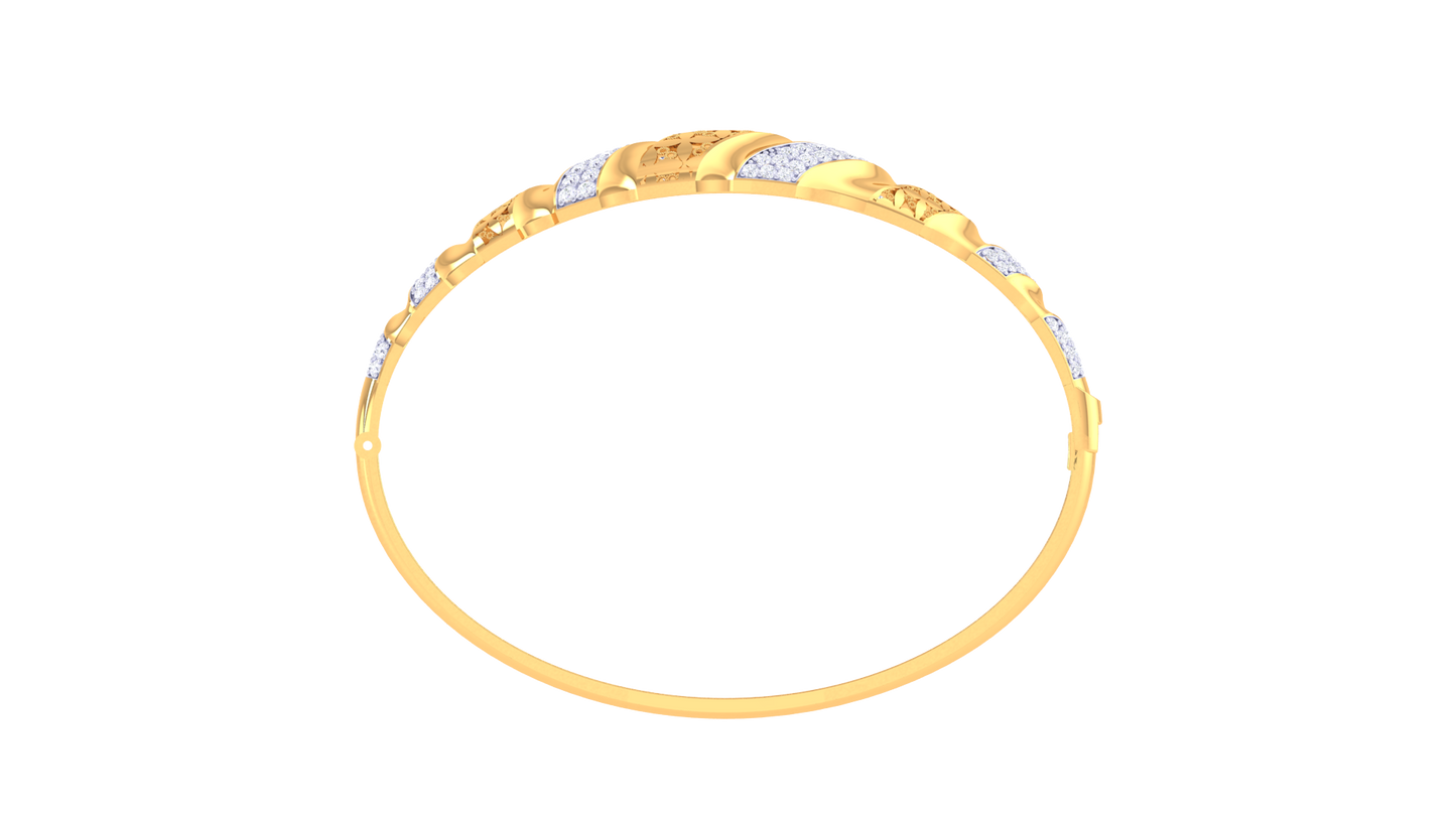 0.88 Ct Gold Diamond Ovel Bracelet With Teardrop Design