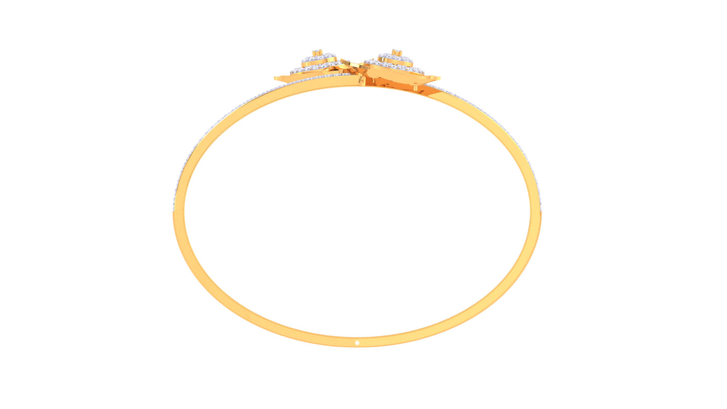 Spiral Bloom Gold Bracelet With Concentric Accents - 1.11 Ct Brilliant Cut Diamonds