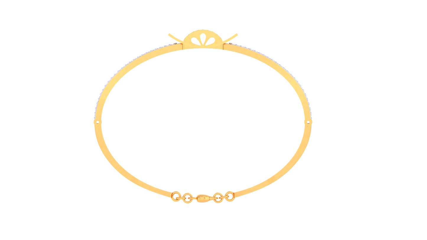 Cylinder Accent Gold Bracelet With Dual-Strand Design - 1.05 Ct Diamonds