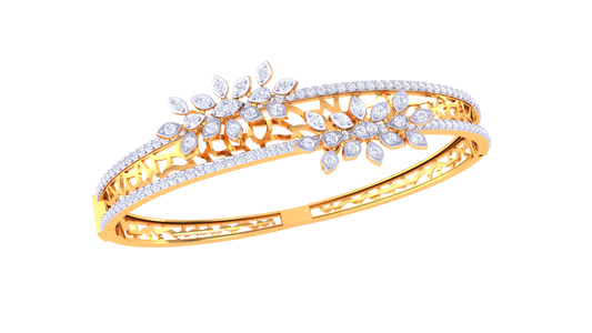 Twin Bloom Bracelet In Rose Gold – 1.41 Ct Sparking Diamonds