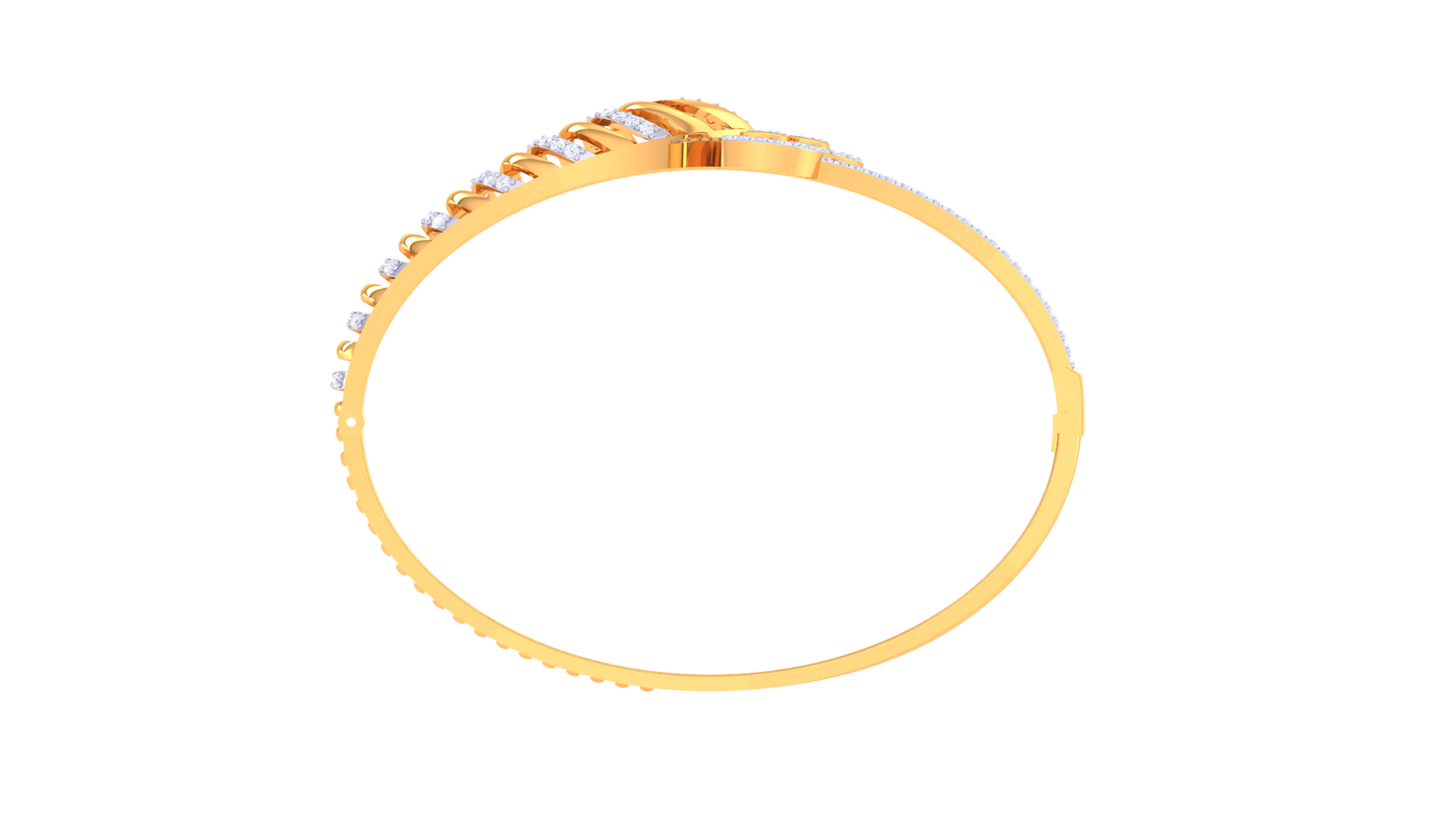 Teardrop Flow Gold and Diamond Bracelet – 1.30 Ct Brilliant Cut