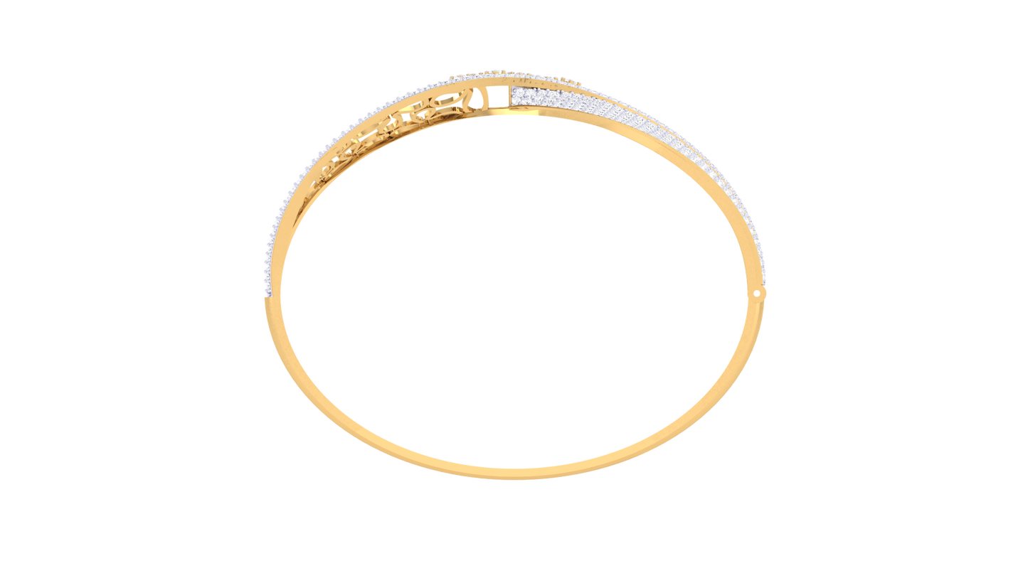 Floral Crown Radiant Gold Bracelet - 1.70 Ct Pavé-Set Diamonds