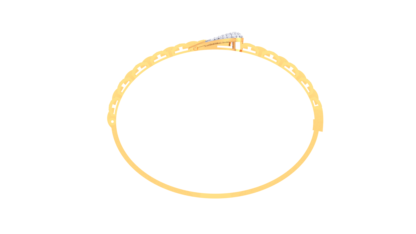 Luxe Link Edition Golden Buckle Bracelet - 0.82 Ct Dazzling Diamonds