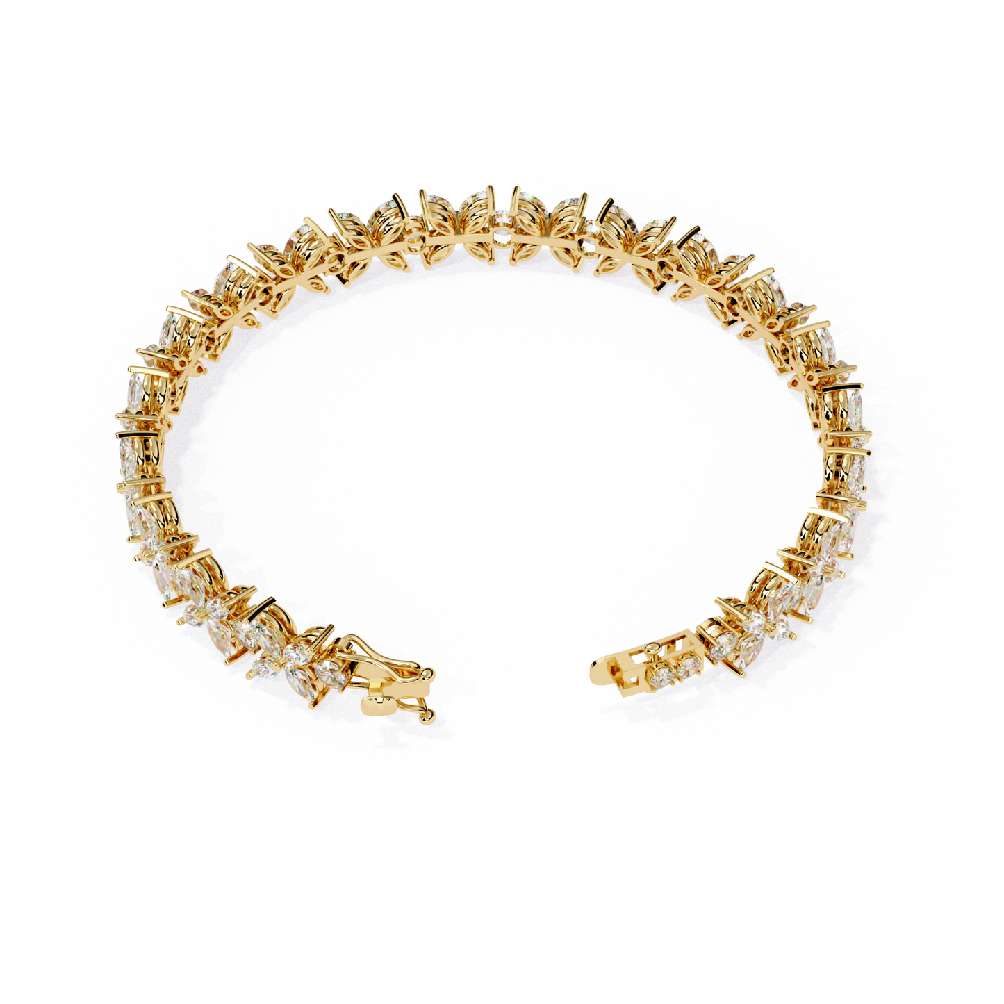The Mariposa Floral Sparkle Bracelet in Gold"- 6.25 Ct