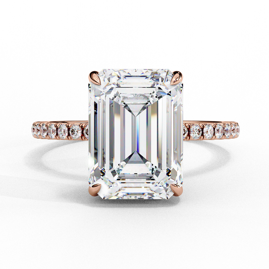 The Empress Emerald-Cut Diamond Engagement Ring In Gold - 2.80 Ct
