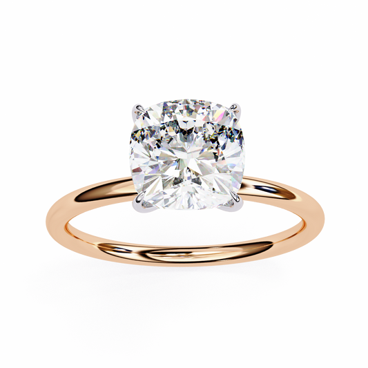 The Lumina Cushion-Cut 2.65 Ct Diamond Solitaire Ring in Yellow Gold