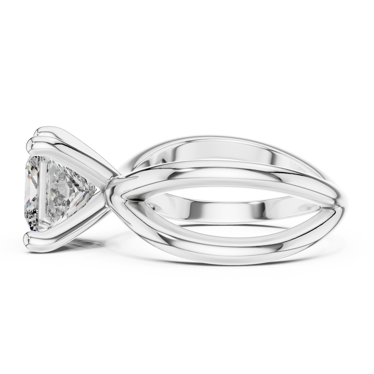 Yellow Gold Princess Cut Diamond Solitaire Engagement Ring : 3CTW