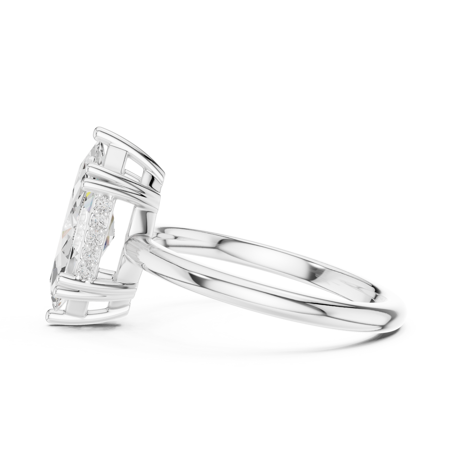 2.06ctw Marquise Cut Solitaire Ring with Hidden Halo | Yellow Gold