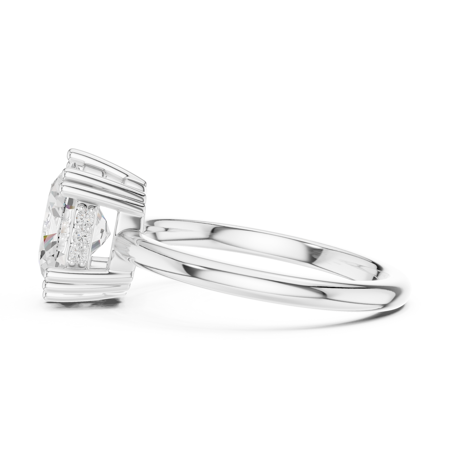 2.04ctw Oval Cut Solitaire Ring with Hidden Halo | Yellow Gold