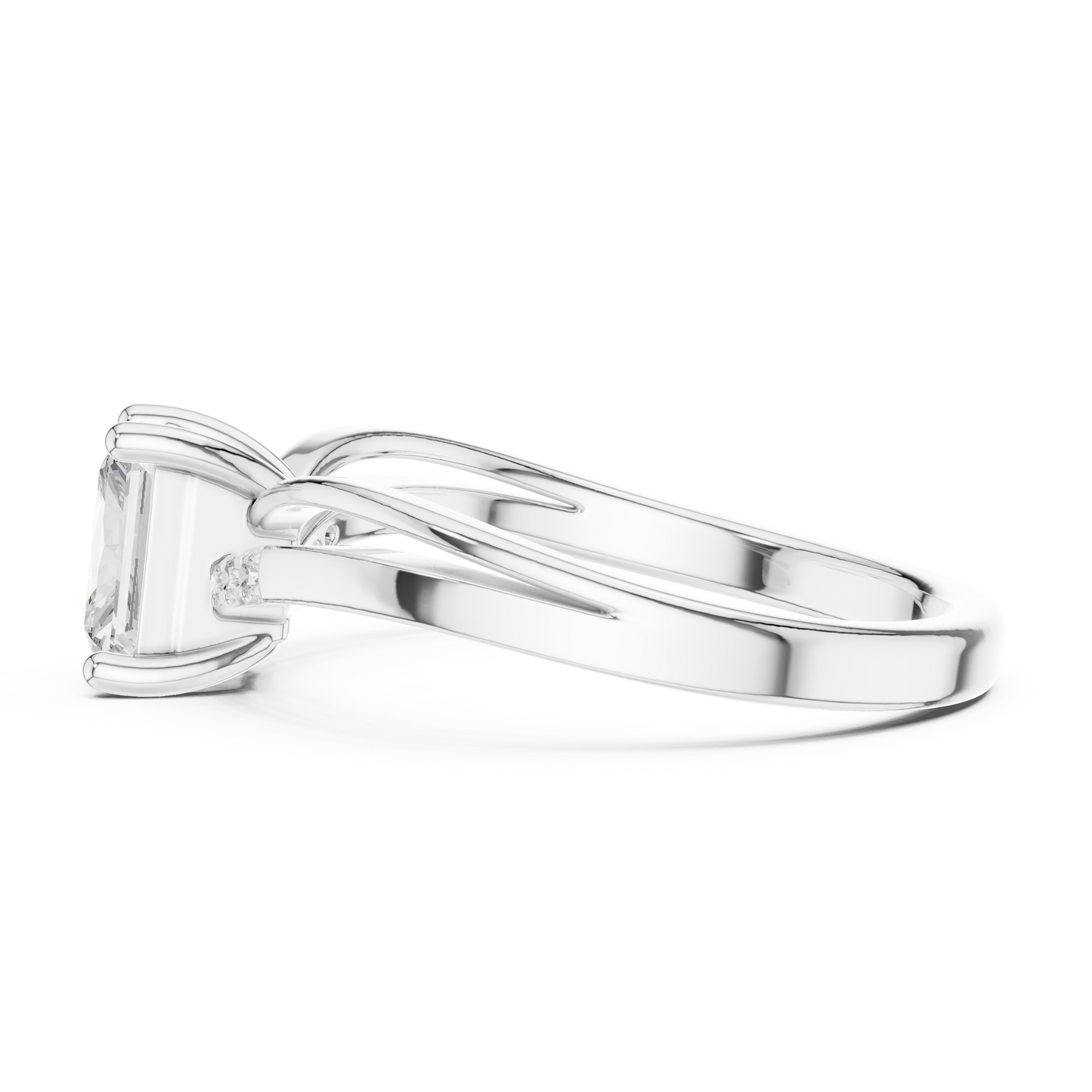 0.80ctw Radiant Cut Split Shank Engagement Ring | Yellow Gold
