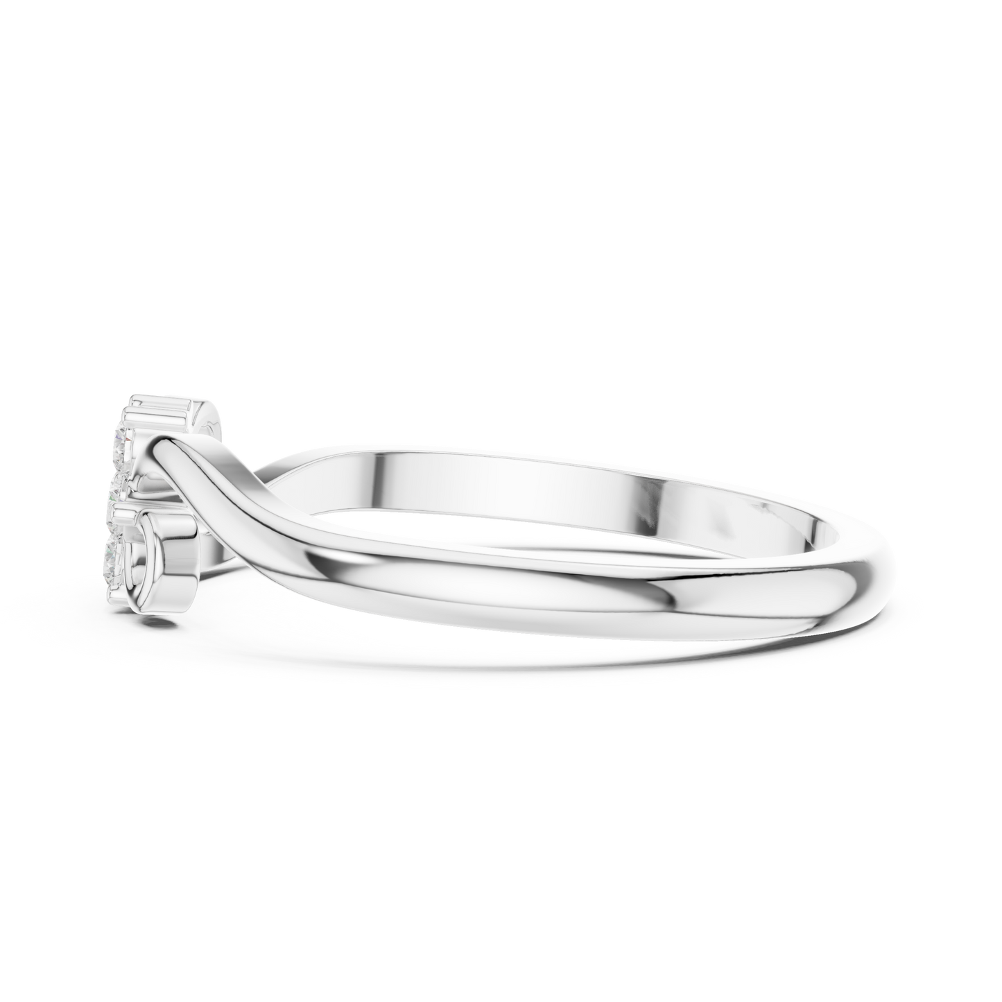 0.11ctw Diamond Flower Cluster Bypass Ring | Yellow Gold