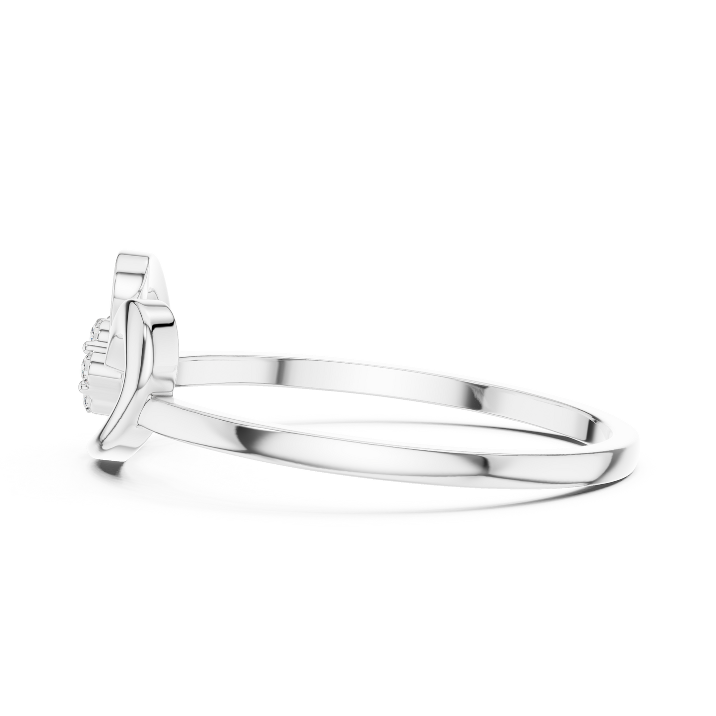 0.05 Carat Diamond Flower Cluster Swirl Ribbon Ring | Yellow Gold