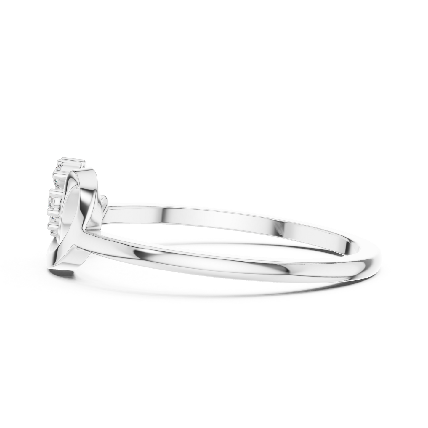 0.07 Carat Diamond Flower Cluster Bypass Leaf Ring | Yellow Gold