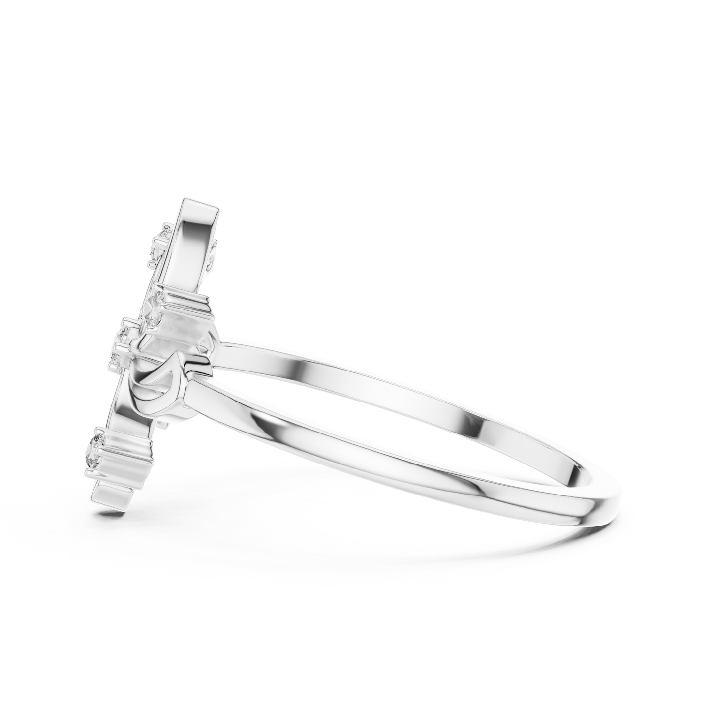 0.06 Carat Diamond Pinwheel Spiral Whirlwind Ring | Yellow Gold