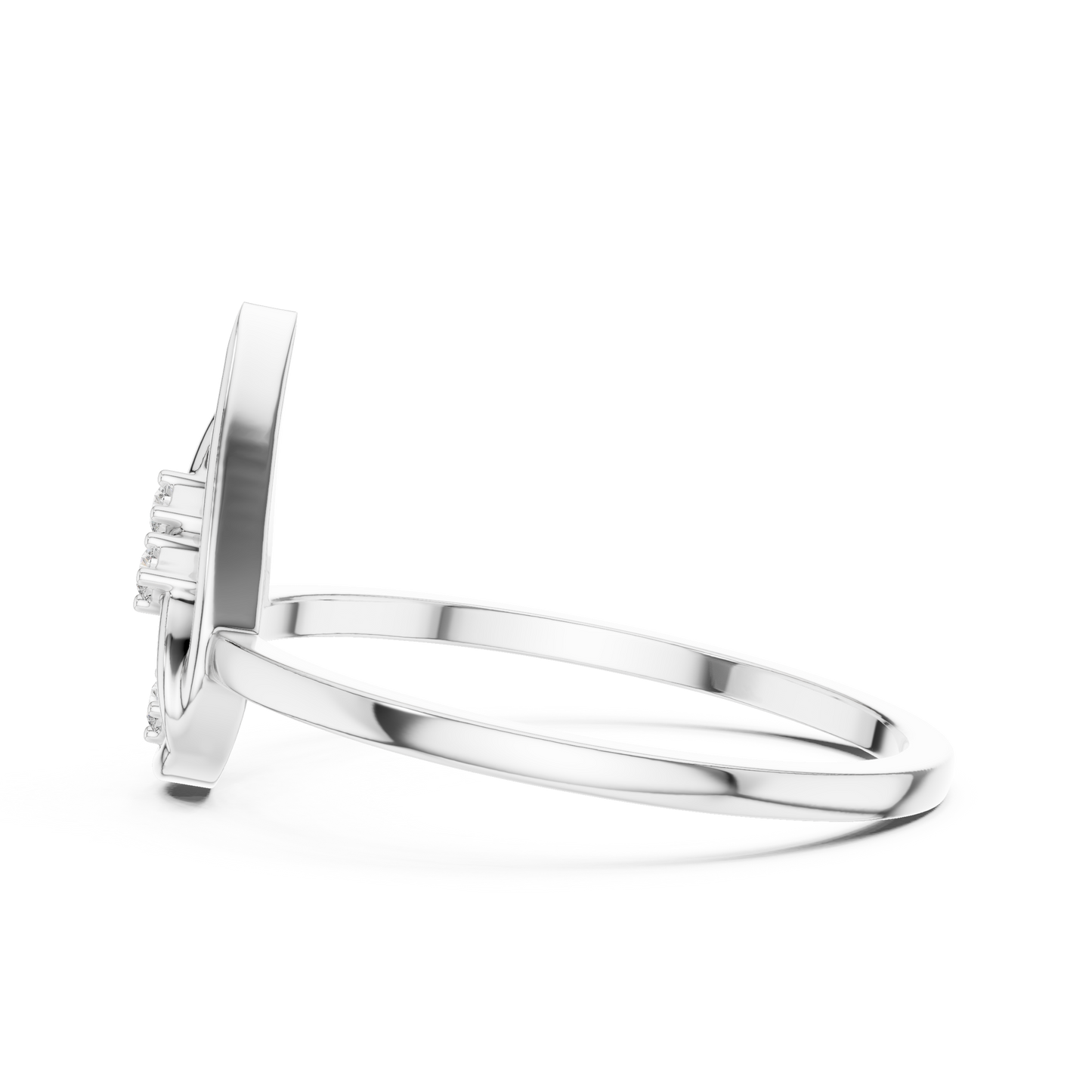 0.03 Carat Diamond Open Teardrop Flame Ring | Yellow Gold