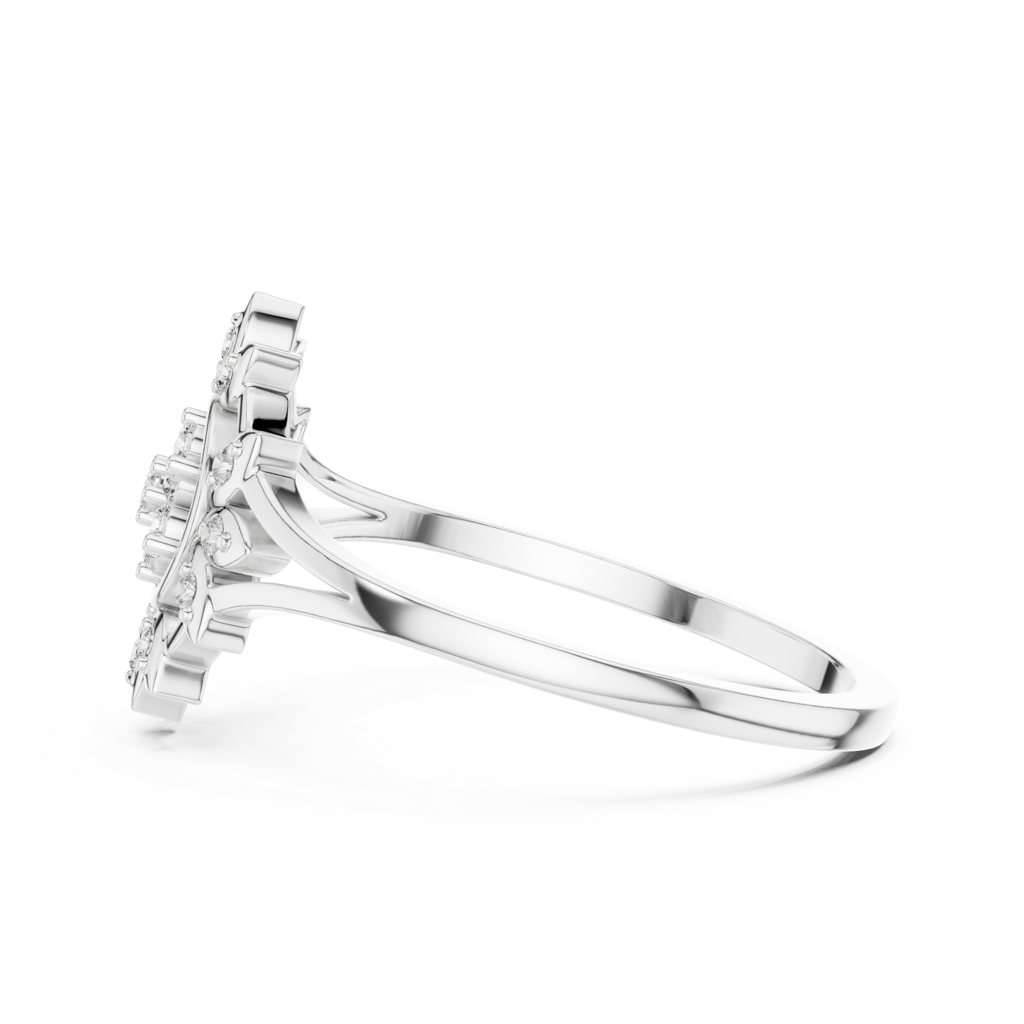 0.14 Carat Diamond Sunburst Medallion Ring | Yellow Gold