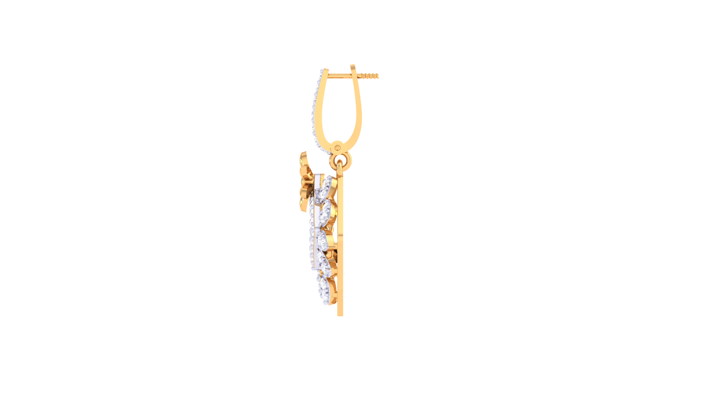 The Prism Mosic Hoop Earrings - 0.67 Ct Round Diamond In Yellow Gold