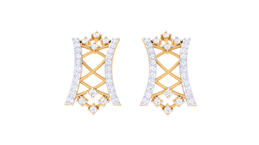 Lace Corse Drops Earrings In Rose Gold - 0.51 Ct Round Cut Diamonds