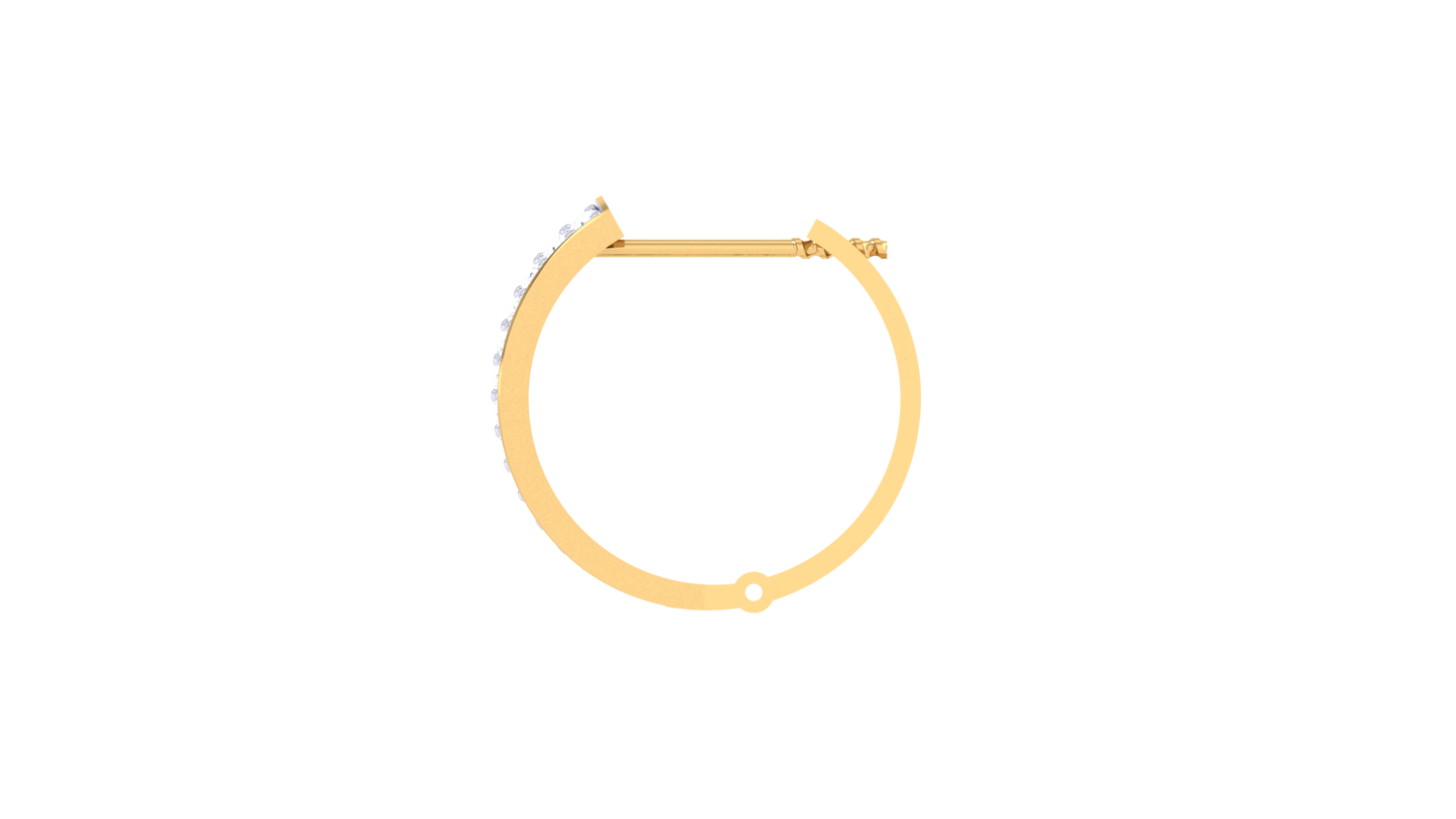 Twin Row Diamond Hoop Earrings In Gold – 0.34 Ct