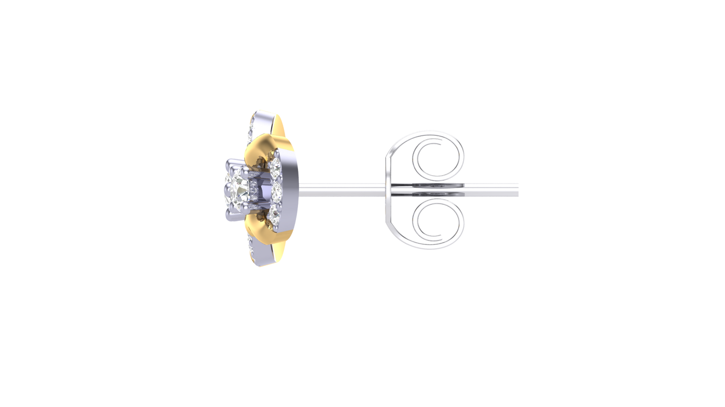 Chic Geometric Diamond Stud Earrings In Gold - 0.32 Ct