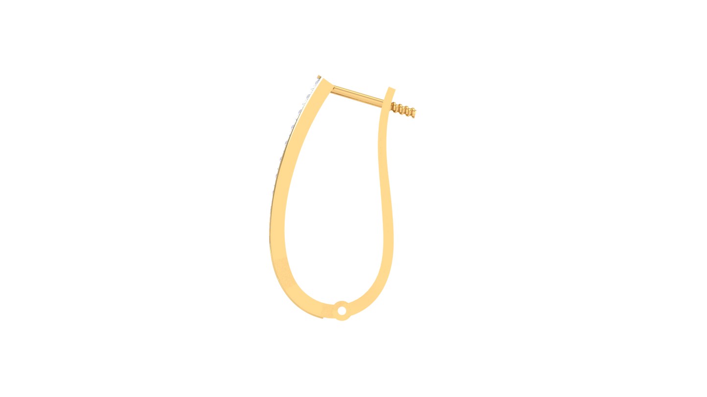 Lattice Gleam Diamond Hoop Earrings In Gold – 0.39 Ct