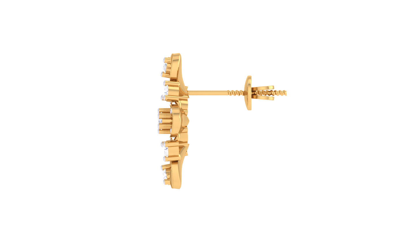 Traditional Floral Diamond Stud Earrings - 0.46 Ct