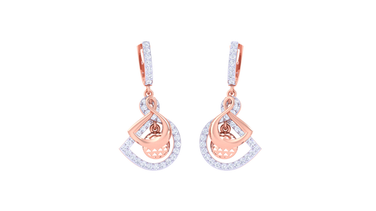 The Abstract Loop Hoop Earrings In Gold - 0.69 Ct Dazzling Diamonds