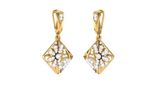 0.37 Ct- Vintage Grace Diamond Hoop Earrings