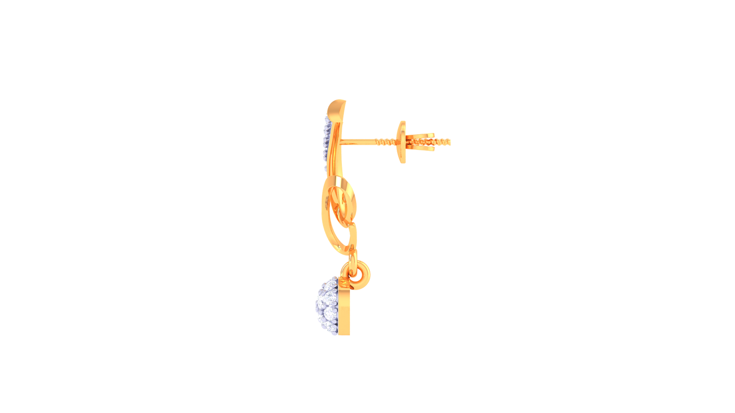 The Comet Swirl Drop Earrings In Gold - 0.37 Ct Shimmering Diamonds