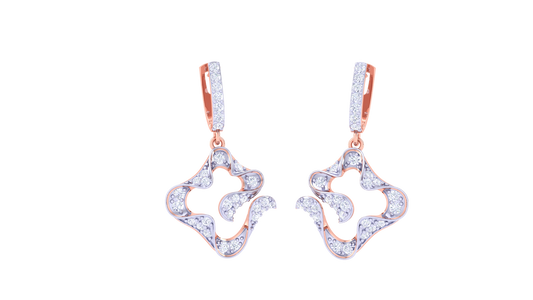 The Quatrefoil Scroll Hoop Earrings - 0.64 Ct Diamonds