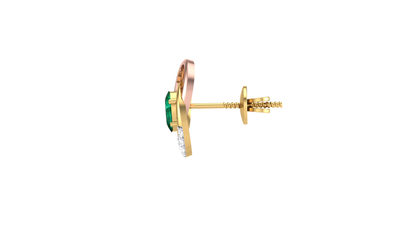 Contemporary Glamour Diamond Stud Earrings - 0.08 Ct