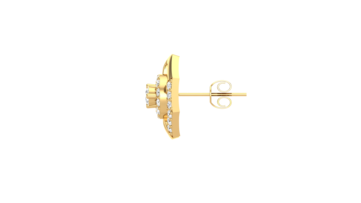 Galactic Halo Diamond Studs Drop Earrings - 0.56 Ct