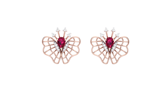 Butterfly Gleam Diamond Stud Earrings - 0.33 Ct