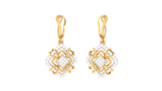 Royal Glow Hoop Earings In Gold - 0.58 Ct Round Cut Diamonds