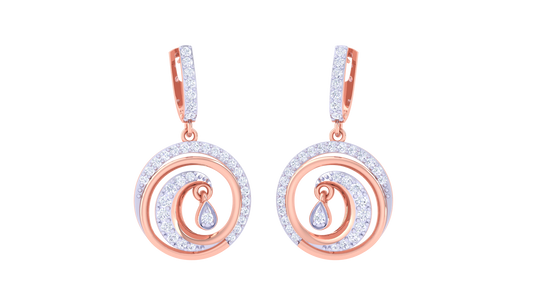 Spiral Embrace Hoop Earrings In Dual-Tone Gold – 0.67 Ct Diamonds