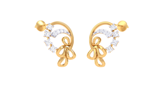 Petal Droplet Diamond Stud earrings - 0.13 Ct