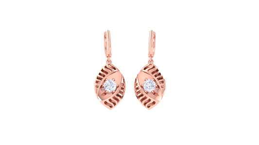 Marquise Radiance Gold Hoop Earrings - 0.64 Ct Brilliant Round Diamond