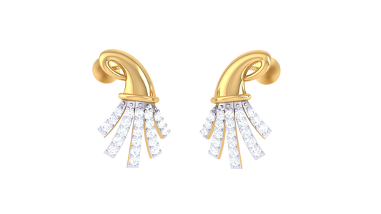 Abstract Glow Diamond Drop Earrings In Gold - 0.24 Ct