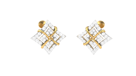 Signature Sparkle Stud Earrings In Gold - 0.51 Ct Round Cut Diamonds