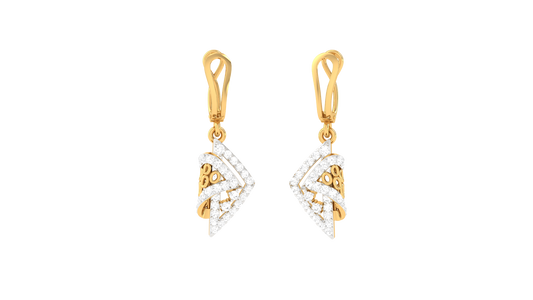 0.49 Ct - Gleaming Teardrop Diamond Hoop Earrings