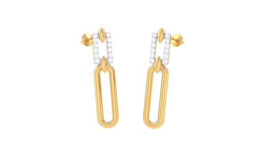 Marquise Loop Drop Earrings In Gold - 0.13 Ct Diamonds