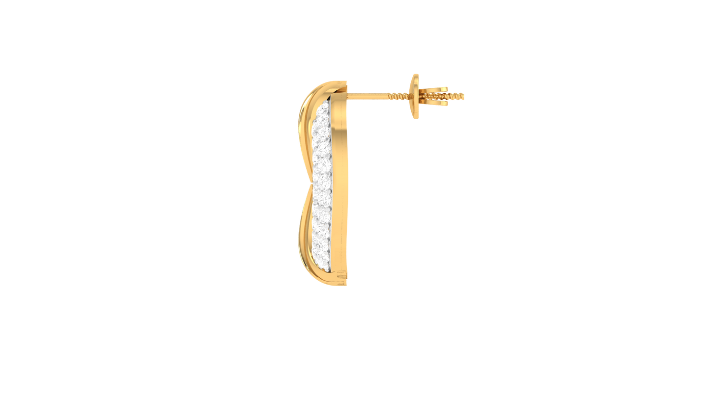 0.76 Ct - Lustre Loop Diamond Stud Earrings