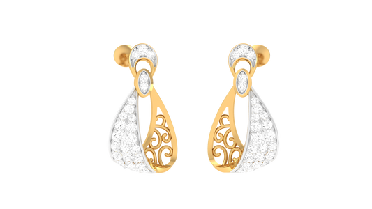 Stylish Grid Diamond Drop Earring - 0.30 Ct.