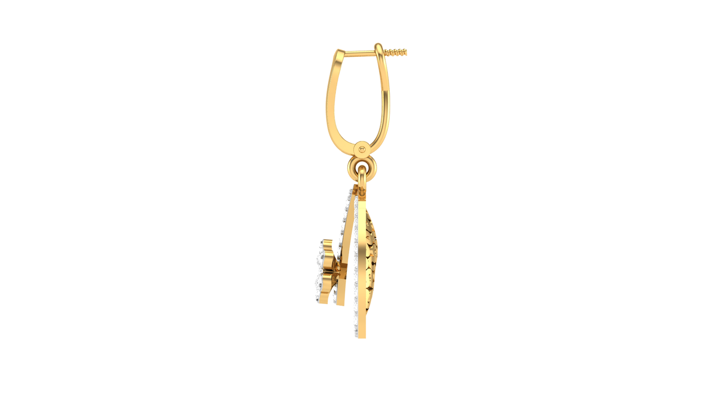Classic Teardrop Halo Hoop Earrings In Gold - 0.56 Ct Brilliance Round Cut Diamonds