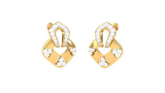 0.32 Ct - Eterna Halo Gold & Diamond Stud Earrings
