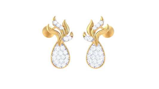 Luxe Drizzle Diamonds Stud Earrings In Gold - 0.23 Ct