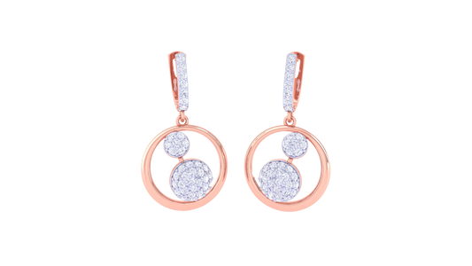 Double Halo Hoop Earrings In Polished Gold Frame - 0.83 Ct Diamonds