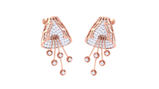Cascading Cone Drop Earrings In Gold – 1.57 Ct Diamonds
